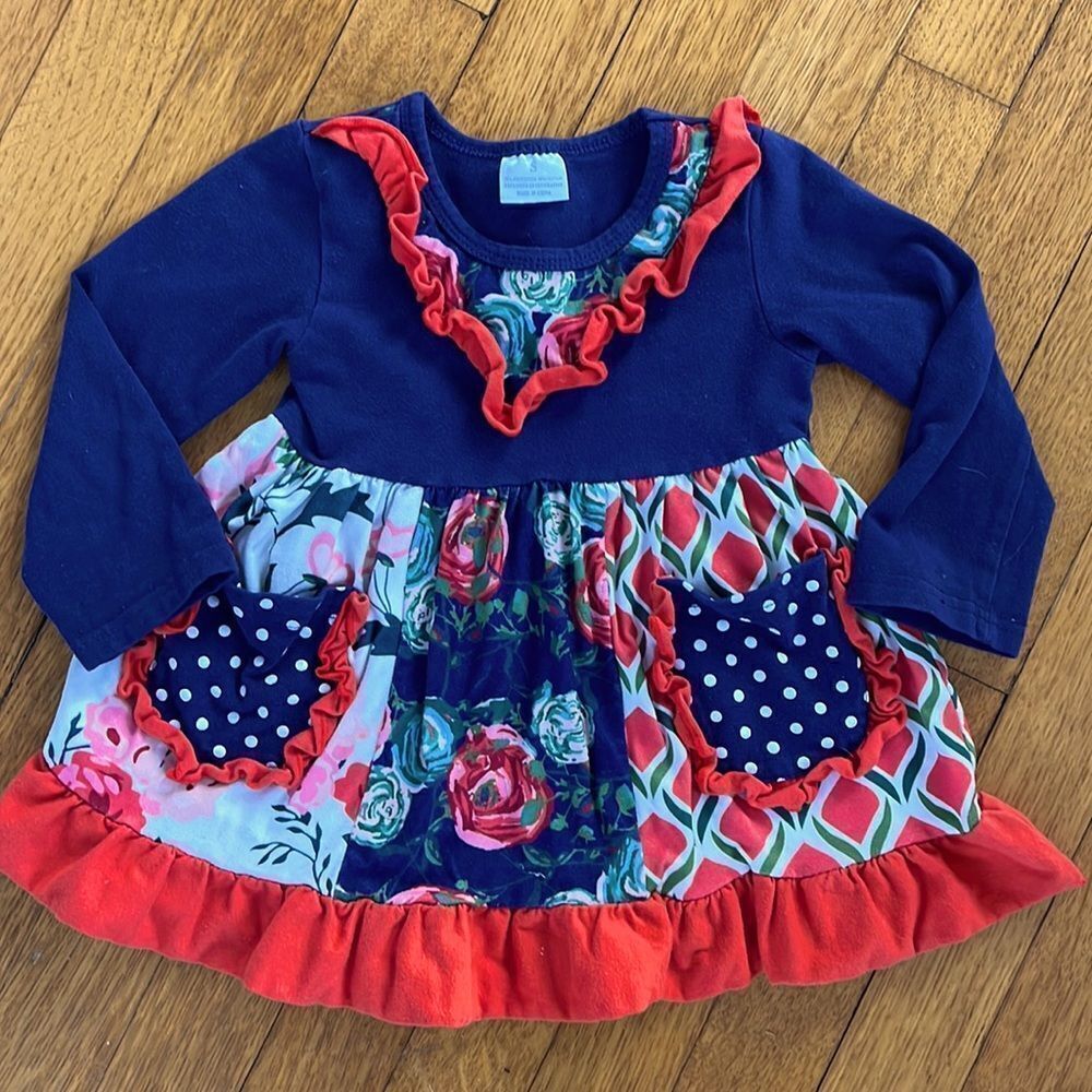Multi colored Ruffle Dress 🧡